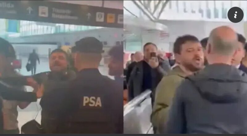 Escracharon a Grabois en Ezeiza y lo tuvo que frenar la policía para que no se agarre a piñas