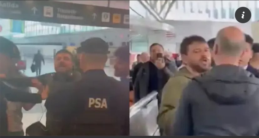 Escracharon a Grabois en Ezeiza y lo tuvo que frenar la policía para que no se agarre a piñas