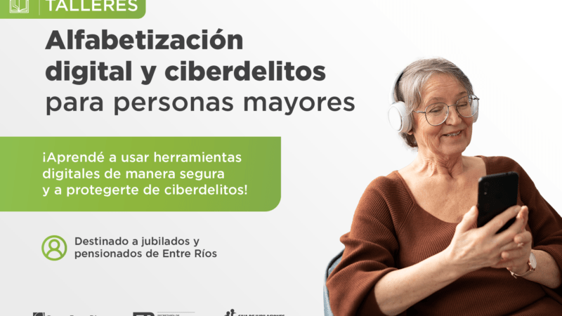 Se encuentra abierta la inscripción a los talleres de alfabetización digital y ciberseguridad para adultos mayores