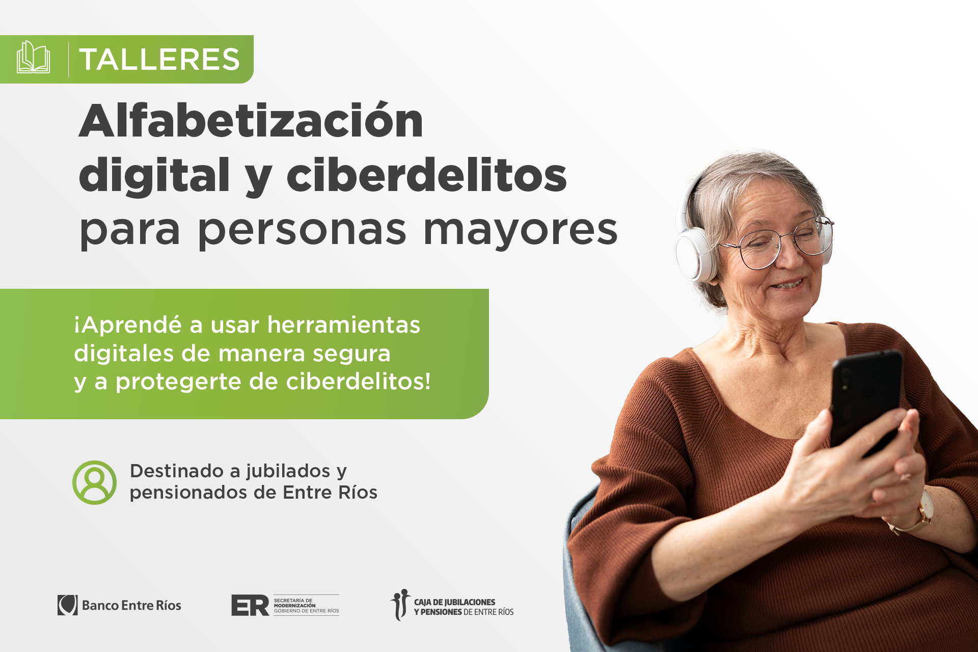 Se encuentra abierta la inscripción a los talleres de alfabetización digital y ciberseguridad para adultos mayores