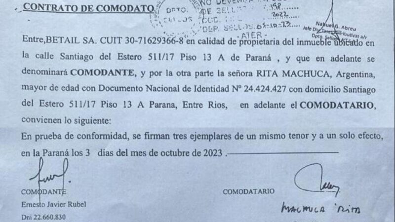 Se complica aun más la situación JUDICIAL de KUEIDER: aparecieron COMODATOS de supuestos TESTAFERROS que lo comprometen