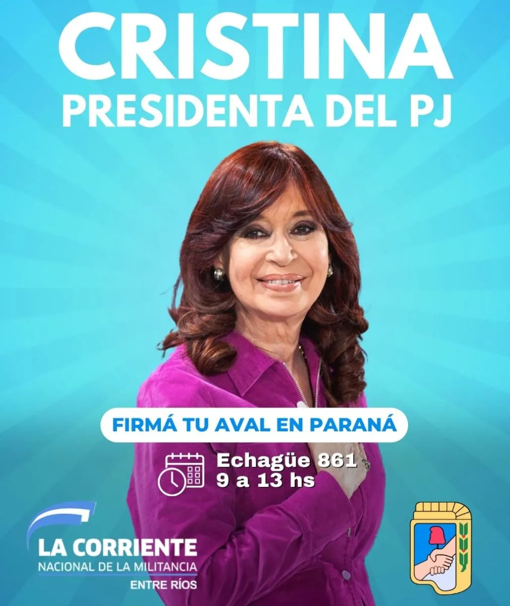 El PJ junta avales en Entre Ríos para la candidatura de Cristina Kirchner