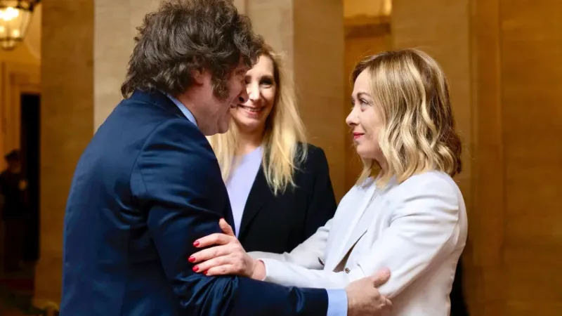 Milei se reunirá con Meloni, primera ministra de Italia