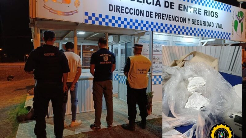 OPERATIVO DE LA DIVISION TOXICOLOGÍA VICTORIA,  SECUESTRAN CLORHIDRATO DE COCAÍNA EN EL PUESTO CAMINERO