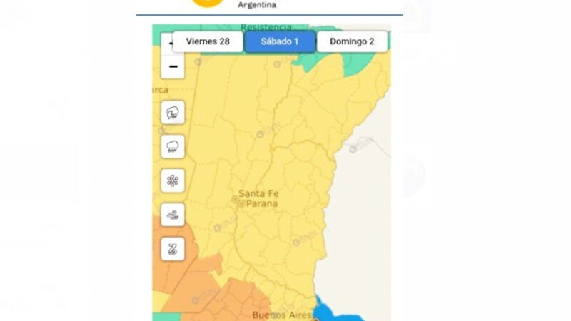 Alerta amarilla por fuertes tormentas en Entre Ríos